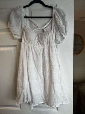 Princess Polly White Puff-Sleeve Mini Dress
